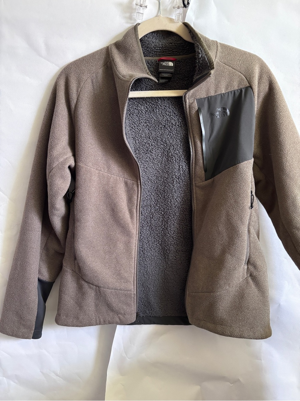The North Face Men's Taupe/Brown Sherpa-Lined Fleece Jacket
